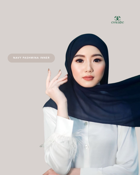 eswabe Pashmina Inner Ceruty - Navy