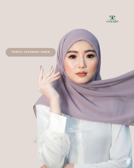 eswabe Pashmina Inner Ceruty - Purple
